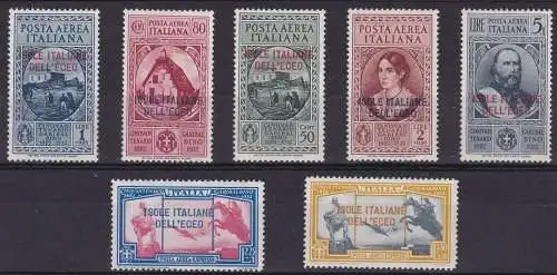 1932 ÄGÄIS, PA 14/20 Garibaldi Serie von 7 Werten MNH / ** Zertifikat Blond