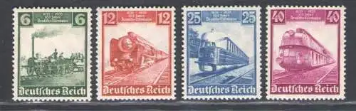 1935 Deutsches Reich - 100 Jahre Deutsche Eisenbahn Nr. 539/42 - postfrisch**