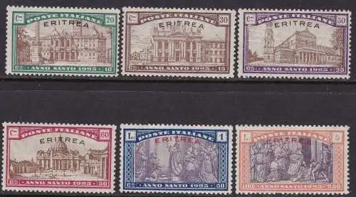 1925 ERITREA, Nr. 87/92 6 Werte postfrisch/**