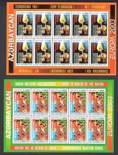 2003 EUROPA CEPT Aserbaidschan Nr. 2 Kleinblätter Die Kunst des Manifests MNH **