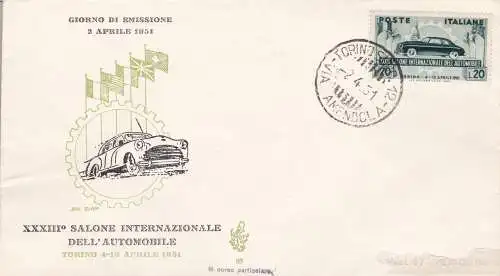 1951 REPUBLIK - Autosalon in Turin Nr. 655 VENEDIG NICHT GEREIST