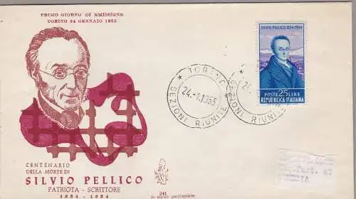 1955 REPUBLIK - Silvio Pellico Nr. 753 VENEDIG NICHT GEREIST