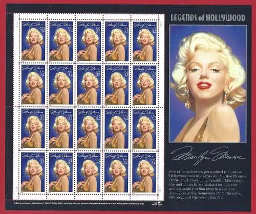 1995 USA, Marilyn Monroe Bogen mit 20 Werten, Nr. 2683 - MNH**