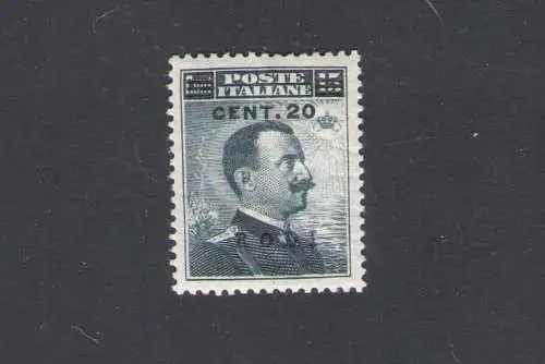 1916 Ägäis Rhodos, Nr. 8, 15 auf 20 Cent, Briefmarken überdruckt, MLH*