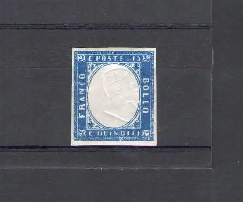 1862 Italien, Nr. 11 - 15 Cent hellblau, Bildnis nach rechts verschoben, postfrisch **