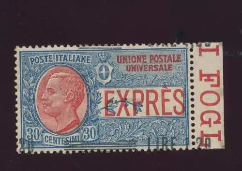 1921 Italia, Espresso, n. 5Ba, Lire 1,20 auf 30 Cent blau und rot, postfrisch **