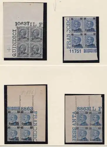 1924/25 ITALIEN KÖNIGREICH Nr. 175/182 komplette Serie in 4er Blöcken MNH/**