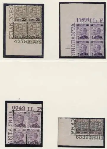 1924/25 ITALIEN KÖNIGREICH Nr. 175/182 komplette Serie in 4er Blöcken MNH/**