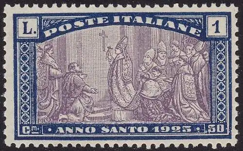 1924 Italien, Anno Santo, Nr. 173a OHNE FILIGRAN, POSTFRISCH** SELTEN