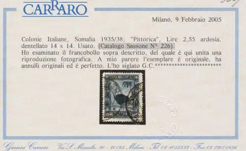 1935-38 SOMALIA, Malerei Lire 2,55 Schiefer gebraucht gezähnt 14