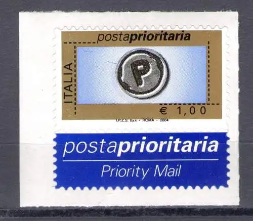 2004 Italien, Priority Post, Euro 1 blau gold schwarz gelb Nr. 2842 postfrisch **