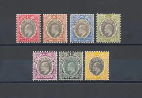 1904 Southern Nigeria, SG 21/31 Edward VII, Serie unvollständig, MH*