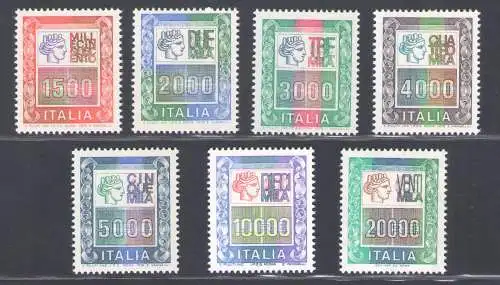 1978-87 Italien, komplette Serie, Hohe Werte in Lire, postfrisch **