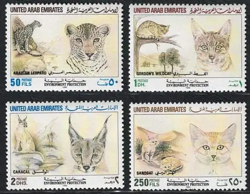 1994 Vereinigte Arabische Emirate, Stanley Gibbons Nr. 461/64 - Katzen - postfrisch**