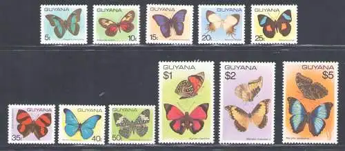 1978 Guyana - Farfalle Yvert n. 523/33 - postfrisch**