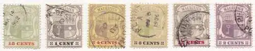 1900-05 MAURITIUS, SG Nr. 138/152 14 Werte GEBRAUCHT