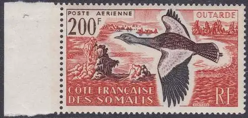 1960 COTE DES SOMALIS Yvert Nr. 28 200 Francs Orange Violett Schwarz MNH **