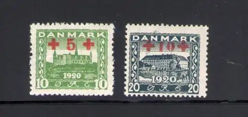 1920-21 DÄNEMARK, Pro Rotes Kreuz - 2 Val Nr. 130/131 postfrisch**