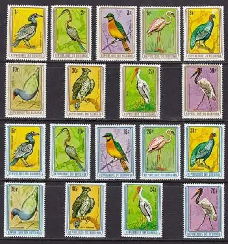 1979 REPUBLIC DU BURUNDI - Birds-Voccelli - COB Nr. 830/838 + PA 487/495 Satz 18 MNH/**