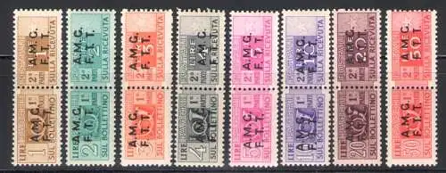 1947-48 TRIEST A - POSTPAKETE - Die komplette Serie Nr. 1/12 Raybaudi Zertifikat