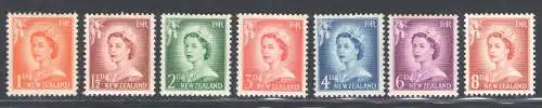 1956-59 NEUSEELAND - Yvert # 352/55A - Elisabetta II - POSTFRISCH **