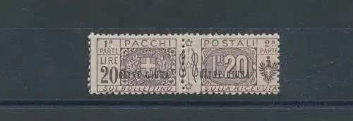 1925 OLTRE JUBA, Postpakete Nr. 13, 20 Lire violett braun, postfrisch **