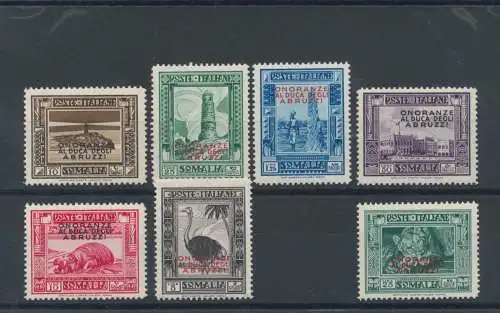 1934 SOMALIA - Ehrungen für den Herzog der Abruzzen, Nr. 185/192, 7 Werte, neuer Vollgummi und Original, postfrisch** (1 Wert fehlt)