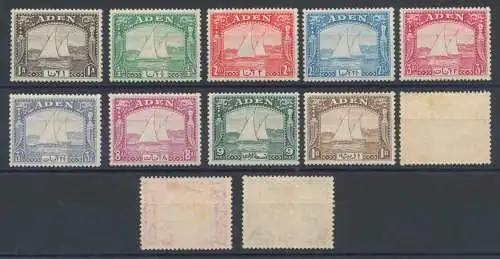 1937 ADEN, Stanley Gibbons 1/12, Set of 12 MLH*