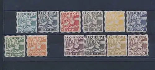 1931-39 CURACAO - Luftpost - Nr. 4/15 - Merkur - 13-Wert-Serie (13 fehlt) postfrisch **