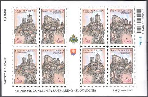 2007 San Marino, Rocche di Libertà, BF 92 - MNH **