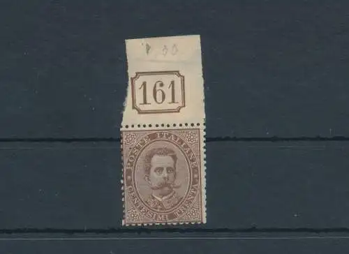 1879 Italien - Königreich, Nr. 41, Umberto I. - 30 Cent braun mit Tafelnummer - postfrisch **