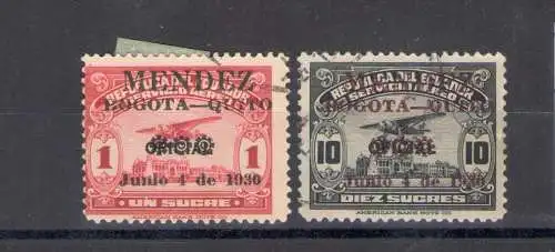 1930 Ecuador - Luftpost - Yvert Nr. 29-31 - 2 Werte - Gebraucht