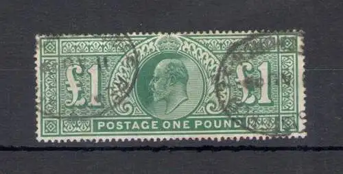 1902 GROSSBRITANNIEN - Stanley Gibbons Nr. 266 - 1 Pfund dull blue-green - Gebraucht