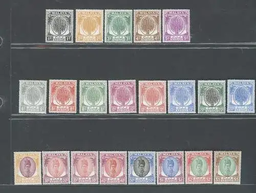 1950 Kedah - Stanley Gibbons n. 76/90 - Serie mit 21 Werten - postfrisch**