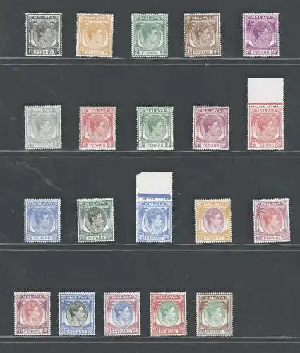 1950 Malaysische Staaten, PENANG - Stanley Gibbons n. 3/22, Serie mit 20 Werten - postfrisch**