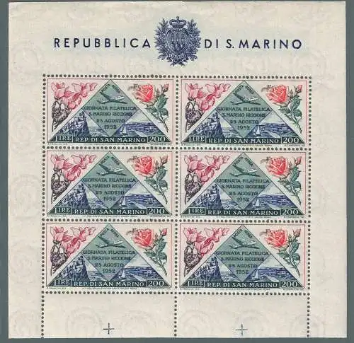 1952 SAN MARINO, Blumenblatt, # 14 - ohne Falten - postfrisch **