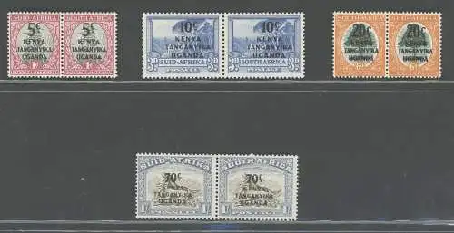 1941-42 Kenia Uganda Tanganjika - Stanley Gibbons Nr. 151-54 - Bildmarken Südafrikas paarweise - postfrisch**