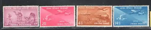 1954 INDIEN - Centenario Briefmarken, Stanley Gibbons Nr. 348-51, Serie von 4 Werten, postfrisch **