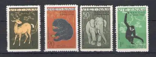 1961 Nordvietnam - Yvert Nr. 216-19 - Tiere - 4 Werte - postfrisch **