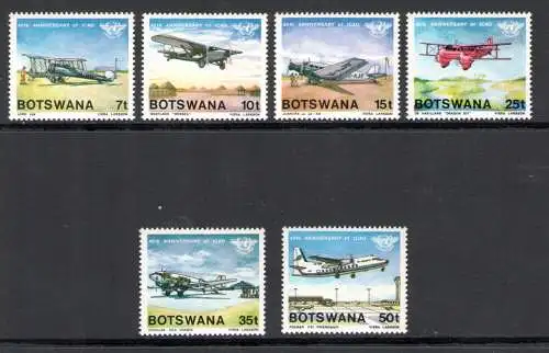 1984 BOTSWANA - Yvert Katalog Nr. 497-502 - Flugzeuge - 6 Werte - postfrisch **