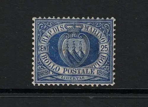 1892-94 SAN MARINO, Sächsischer Katalog # 30, 25 Cent hellblau, postfrisch**