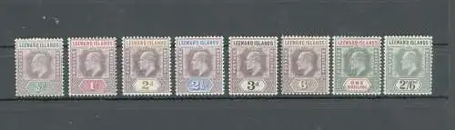 1902 Leeward Islands - Stanley Gibbons Nr. 20-27 - Serie unvollständig - MH*