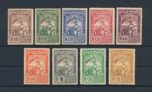 1944 Venezuela - 7 Baseball-Weltmeisterschaften - Yvert Nr. 186/94 - 9 Werte - MH*