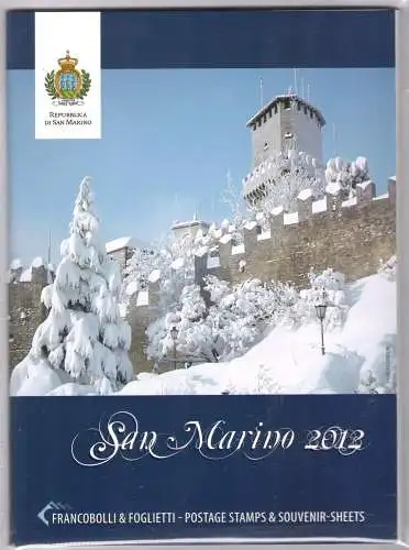 2012 San Marino, offizielles Jahresbuch der philatelistischen Ausgaben, Briefmarken, Bogen - postfrisch **