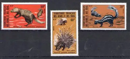 1975 Territoire Francais Afars et Issas, Yvert n. 397/99 - Tiere - postfrisch**