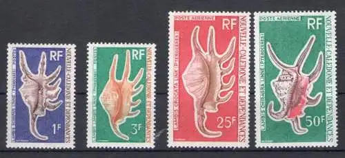 1972 Neukaledonien - Yvert Nr. 379/80 + PA 129/30 - Muscheln - postfrisch **