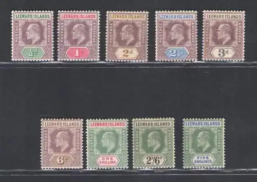 1902 Leeward Islands - Stanley Gibbons Nr. 20-28 - Komplette Serie - MH*