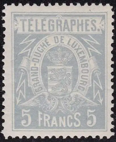 1883 LUXEMBURG - Telegraph Nr. 5 5f. hellgrau MNH/**