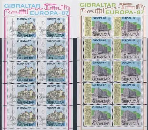 1987 EUROPA CEPT Gibraltar 2 Miniblätter Moderne Architektur postfrisch **