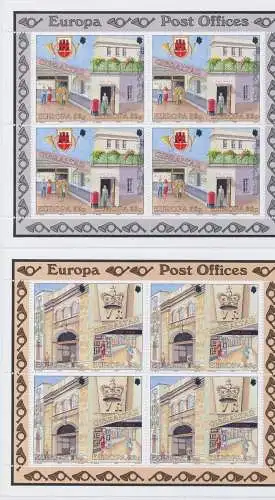 1990 EUROPA CEPT Gibraltar 2 Miniblätter Postgebäude postfrisch **